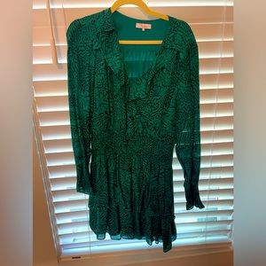 Parker long sleeve green dress